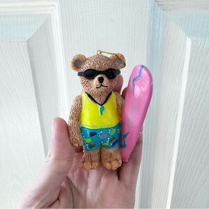 Vintage 1997 Claire’s Surfin Bear Ceramic ornament